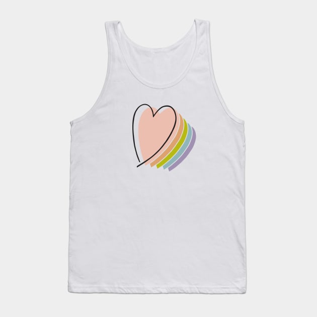 boho rainbow heart design line art heart Tank Top by B*Shoppe